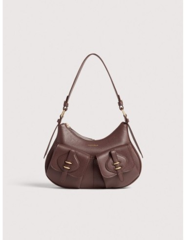 Borsa a spalla in pelle con grana Coccinelle Mavery Pocket Small – Berry - foto 1