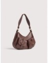 Borsa a spalla in pelle con grana Coccinelle Mavery Pocket Small – Berry