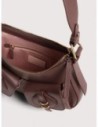 Borsa a spalla in pelle con grana Coccinelle Mavery Pocket Small – Berry