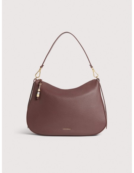 Borsa hobo in pelle con grana Coccinelle Nory Medium – Berry - foto 1