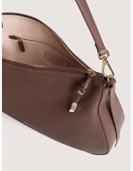 Borsa hobo in pelle con grana Coccinelle Nory Medium – Berry - foto 3