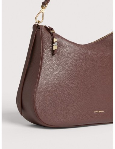 Borsa hobo in pelle con grana Coccinelle Nory Medium – Berry - foto 4