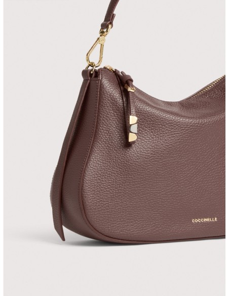 Borsa hobo in pelle con grana Coccinelle Nory Small – Berry - foto 4