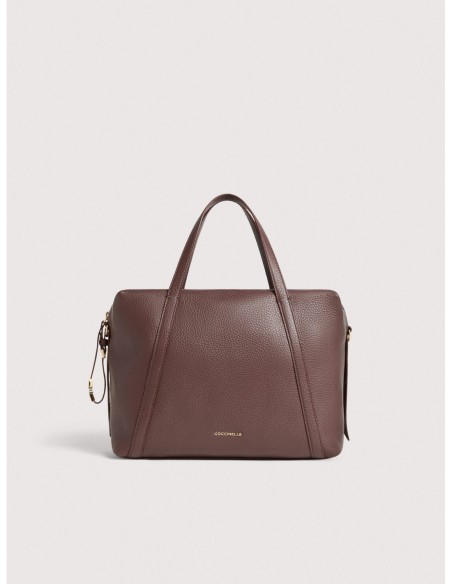 Borsa a mano in pelle con grana Coccinelle Nory Medium – Berry - foto 1