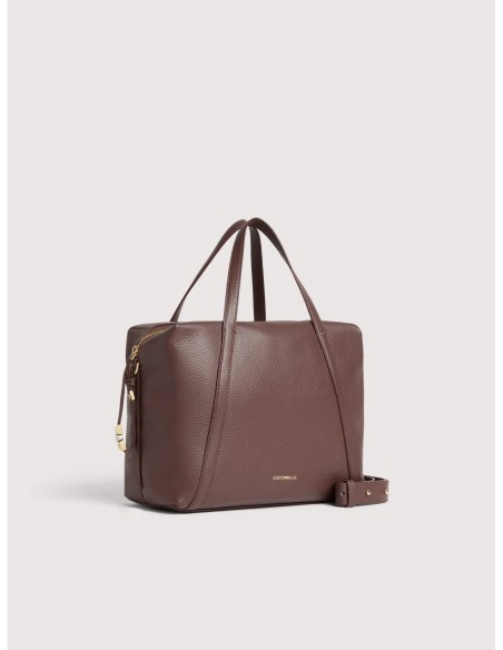 Borsa a mano in pelle con grana Coccinelle Nory Medium – Berry - foto 2