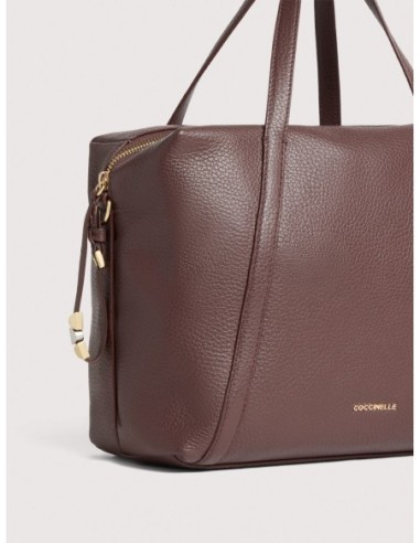 Borsa a mano in pelle con grana Coccinelle Nory Medium – Berry - foto 4