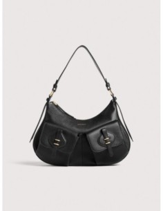 Borsa a spalla in pelle con grana Coccinelle Mavery Pocket Medium – Noir - foto 1