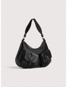 Borsa a spalla in pelle con grana Coccinelle Mavery Pocket Medium – Noir - foto 1 2