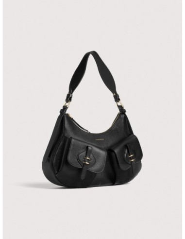 Borsa a spalla in pelle con grana Coccinelle Mavery Pocket Medium – Noir - foto 2