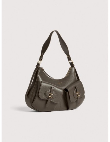Borsa a spalla in pelle con grana Coccinelle Mavery Pocket Medium – Fango - foto 2