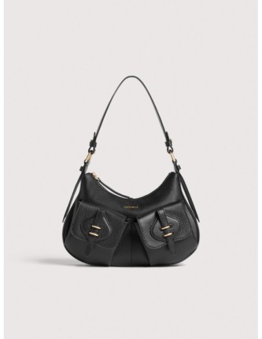 Borsa a spalla in pelle con grana Coccinelle Mavery Pocket Small – Noir - foto 1