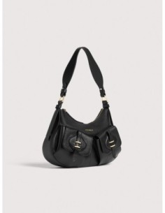 Borsa a spalla in pelle con grana Coccinelle Mavery Pocket Small – Noir - foto 1 2