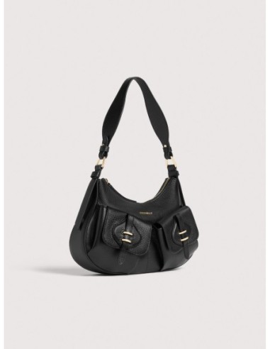 Borsa a spalla in pelle con grana Coccinelle Mavery Pocket Small – Noir - foto 2