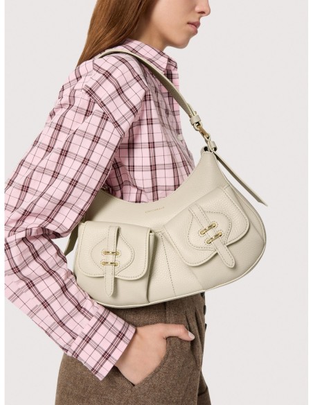 Borsa a spalla in pelle con grana Coccinelle Mavery Pocket Small – Noir - foto 5