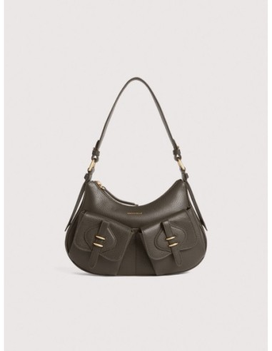 Borsa a spalla in pelle con grana Coccinelle Mavery Pocket Small – Fango - foto 1