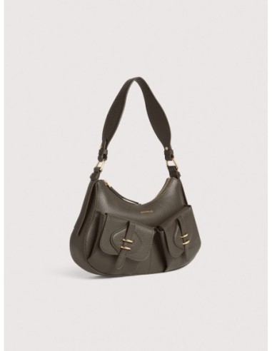 Borsa a spalla in pelle con grana Coccinelle Mavery Pocket Small – Fango - foto 2