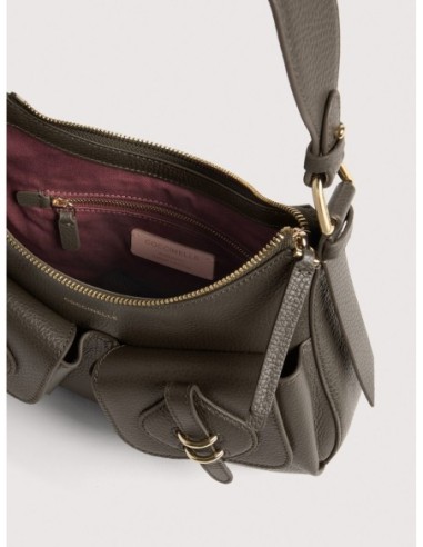 Borsa a spalla in pelle con grana Coccinelle Mavery Pocket Small – Fango - foto 3