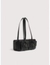 Borsa baguette a spalla in pelle con grana Coccinelle Mavery Pocket Medium – Noir