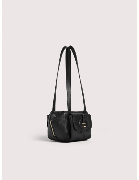 Borsa a spalla compatta in pelle con grana Coccinelle Mavery Pocket Small – Noir - foto 2