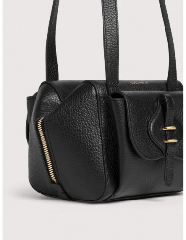 Borsa a spalla compatta in pelle con grana Coccinelle Mavery Pocket Small – Noir - foto 4