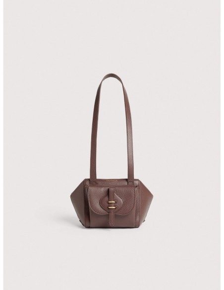 Borsa a spalla compatta in pelle con grana Coccinelle Mavery Pocket Small – Berry - foto 1