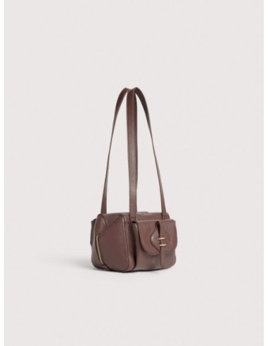 Borsa a spalla compatta in pelle con grana Coccinelle Mavery Pocket Small – Berry - foto 2