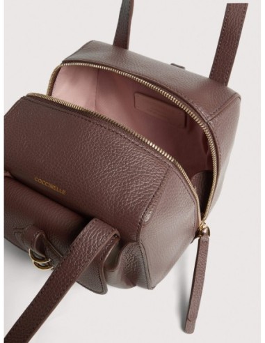 Borsa a spalla compatta in pelle con grana Coccinelle Mavery Pocket Small – Berry - foto 3