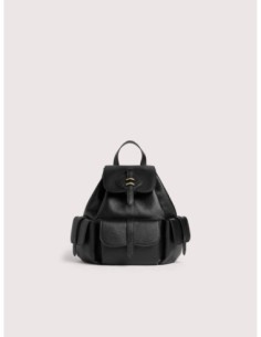 Zaino in pelle con grana Coccinelle Mavery Pocket Medium – Noir - foto 1
