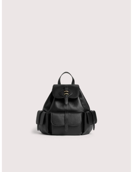 Zaino in pelle con grana Coccinelle Mavery Pocket Medium – Noir - foto 1