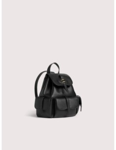 Zaino in pelle con grana Coccinelle Mavery Pocket Medium – Noir - foto 1 2