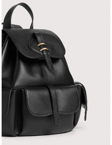 Zaino in pelle con grana Coccinelle Mavery Pocket Medium – Noir - foto 5