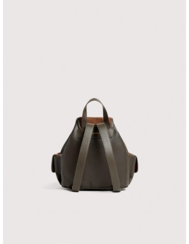 Zaino in tessuto cerato e pelle Coccinelle Mavery Pocket Medium – Fango/Cognac - foto 4