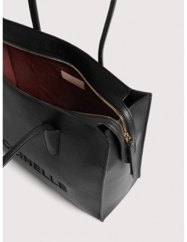 Borsa shopping in pelle con grana Coccinelle Myrtha26 Medium – Noir - foto 3