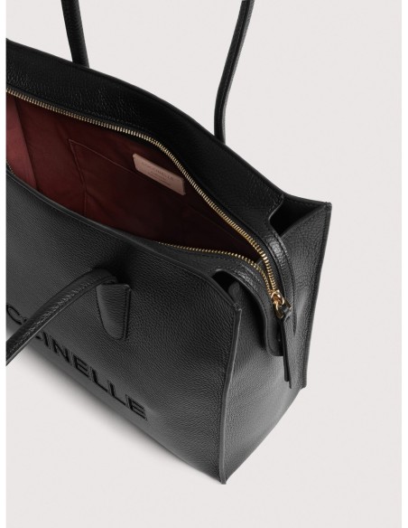 Borsa shopping in pelle con grana Coccinelle Myrtha26 Medium – Noir - foto 3