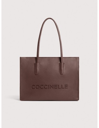 Borsa shopping in pelle con grana Coccinelle Myrtha26 Medium – Berry - foto 1