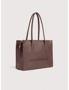 Borsa shopping in pelle con grana Coccinelle Myrtha26 Medium – Berry - foto 1 2