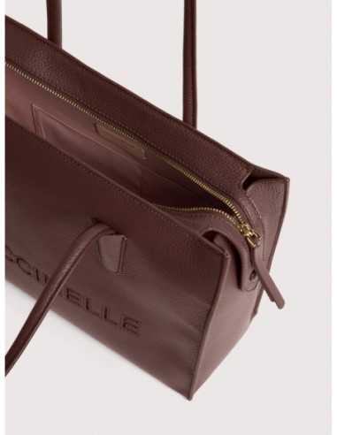 Borsa shopping in pelle con grana Coccinelle Myrtha26 Medium – Berry - foto 3