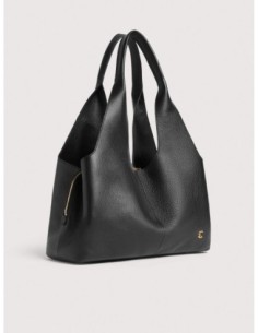 Borsa shopping in pelle con grana Coccinelle Nell Large – Noir - foto 1 2