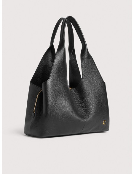 Borsa shopping in pelle con grana Coccinelle Nell Large – Noir - foto 2