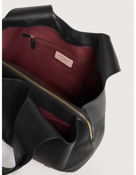 Borsa shopping in pelle con grana Coccinelle Nell Large – Noir - foto 3