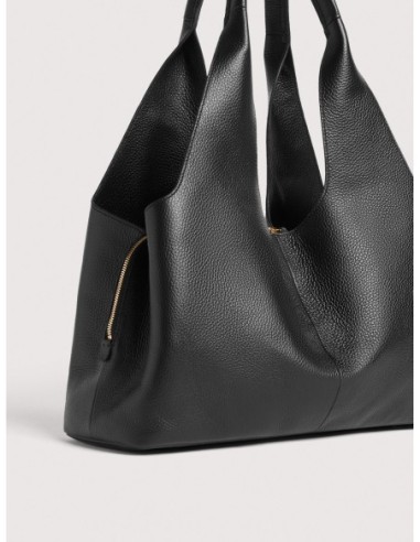 Borsa shopping in pelle con grana Coccinelle Nell Large – Noir - foto 4