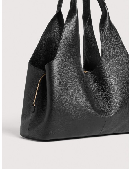 Borsa shopping in pelle con grana Coccinelle Nell Large – Noir - foto 4