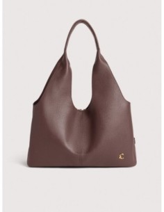 Borsa shopping in pelle con grana Coccinelle Nell Large – Berry - foto 1