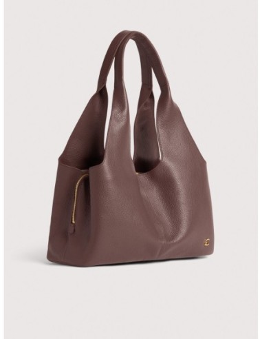 Borsa shopping in pelle con grana Coccinelle Nell Large – Berry - foto 2