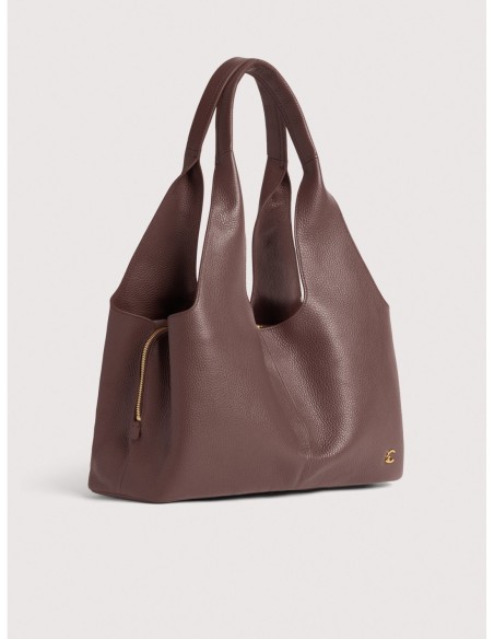 Borsa shopping in pelle con grana Coccinelle Nell Large – Berry - foto 2