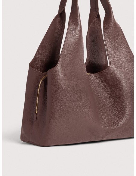 Borsa shopping in pelle con grana Coccinelle Nell Large – Berry - foto 4