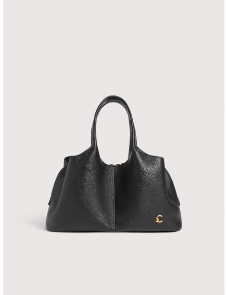 Borsa a mano in pelle con grana Coccinelle Nell Medium – Noir - foto 1