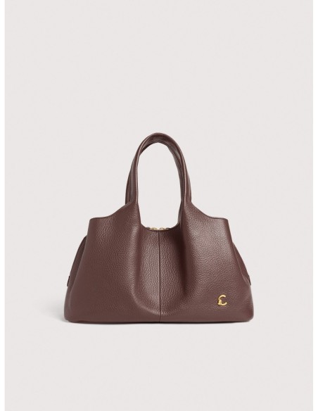 Borsa a mano in pelle con grana Coccinelle Nell Medium – Berry - foto 1