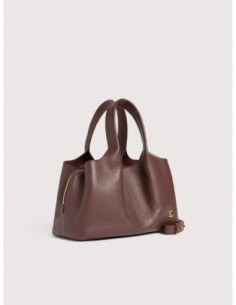Borsa a mano in pelle con grana Coccinelle Nell Medium – Berry - foto 1 2