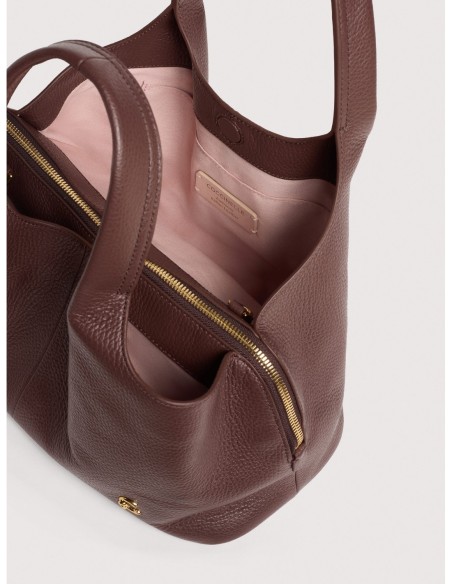 Borsa a mano in pelle con grana Coccinelle Nell Medium – Berry - foto 3